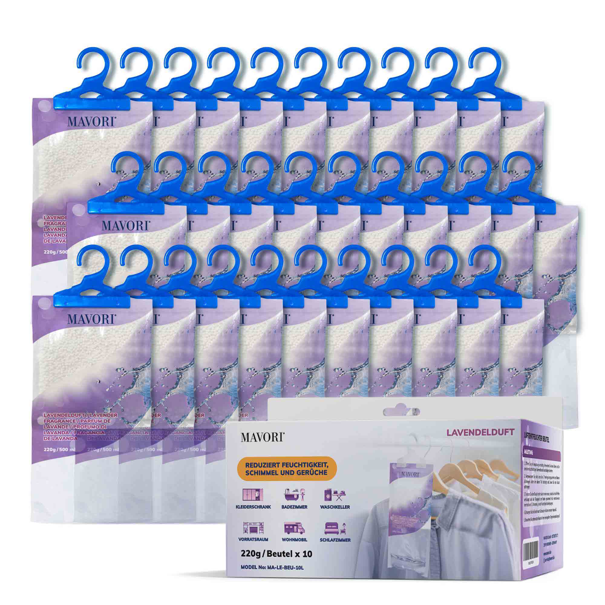 Luftentfeuchter zum Aufhängen - hilft gegen Feuchtigkeit, Schimmel und Gerüche - mit LAVENDELDUFT - NEU