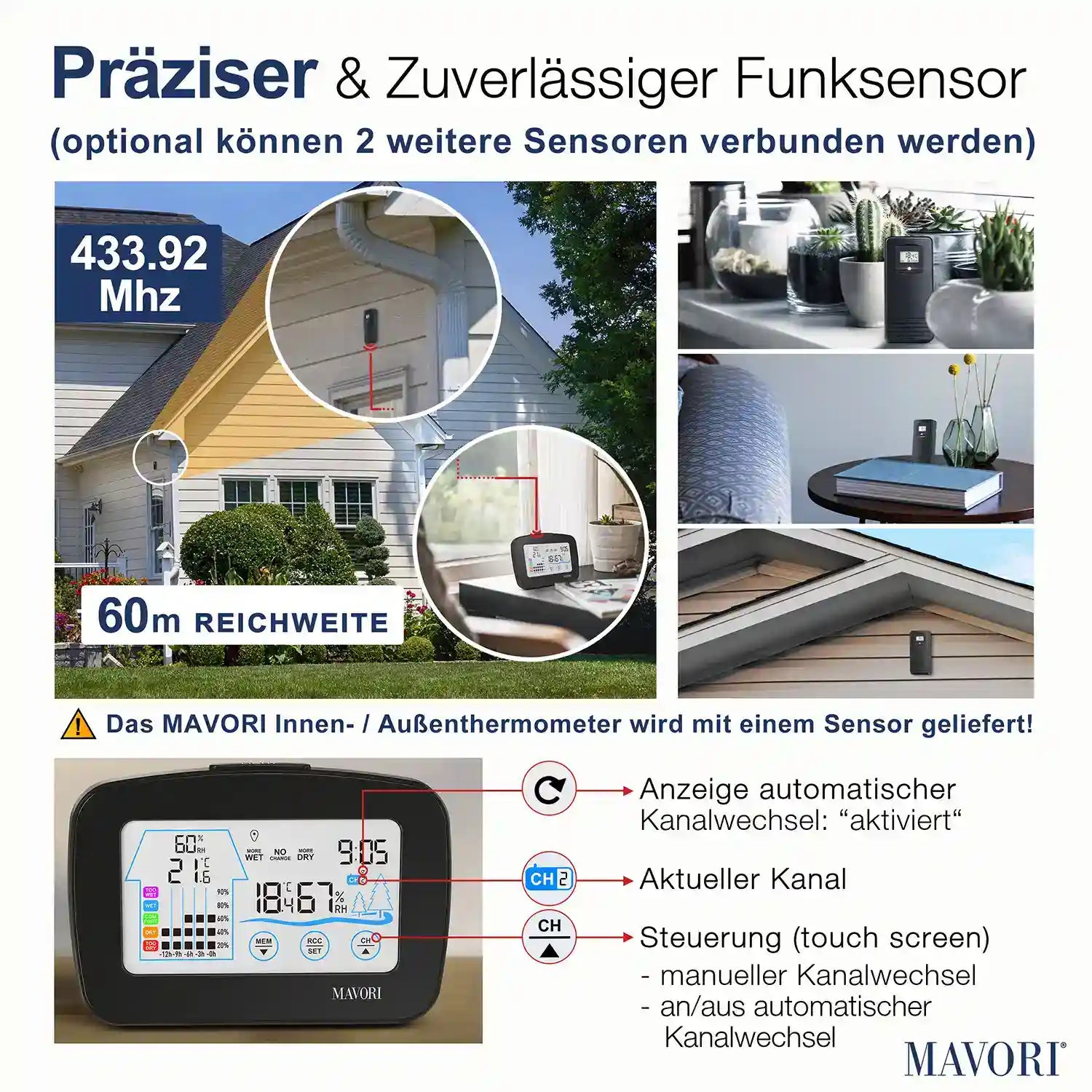 FUNK HYGRO-THERMOMETER – präzise Messwerte für innen und außen - NEU !