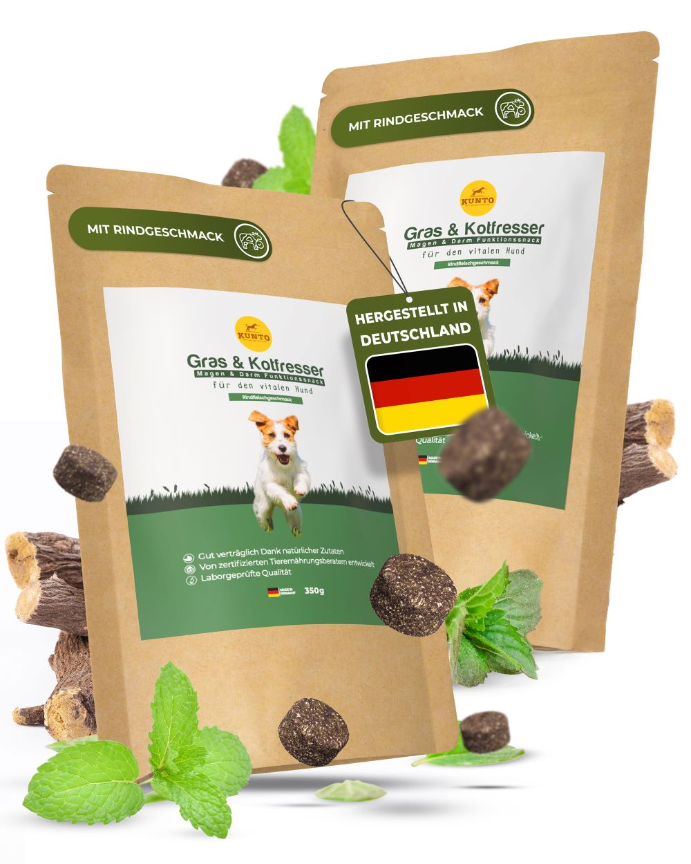 KUNTO® Gras- und Kotfresser Drops für Hunde