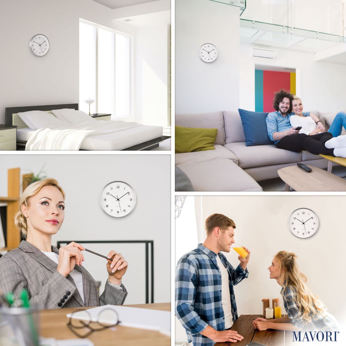 NEUES MODELL - ANALOGE WANDUHR mit Metallrahmen - lautlos und sehr stilvoll