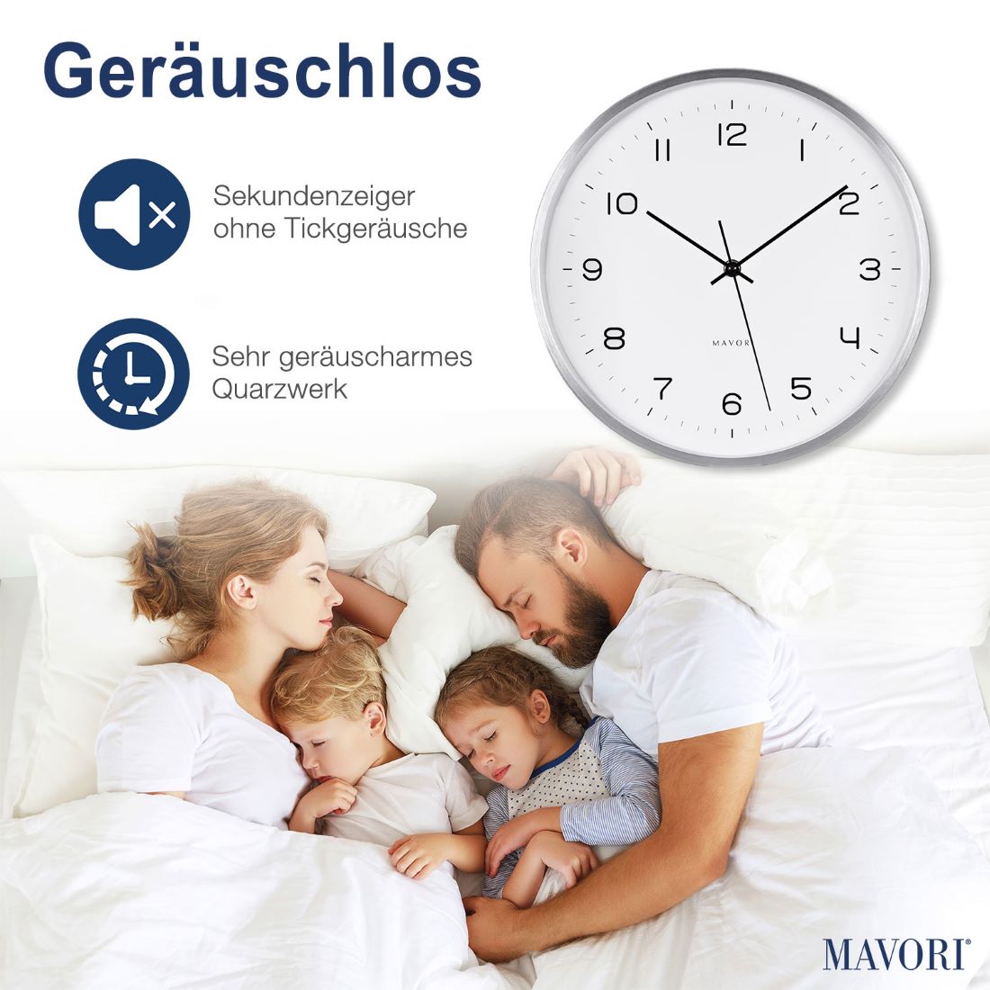 NEUES MODELL - ANALOGE WANDUHR mit Metallrahmen - lautlos und sehr stilvoll