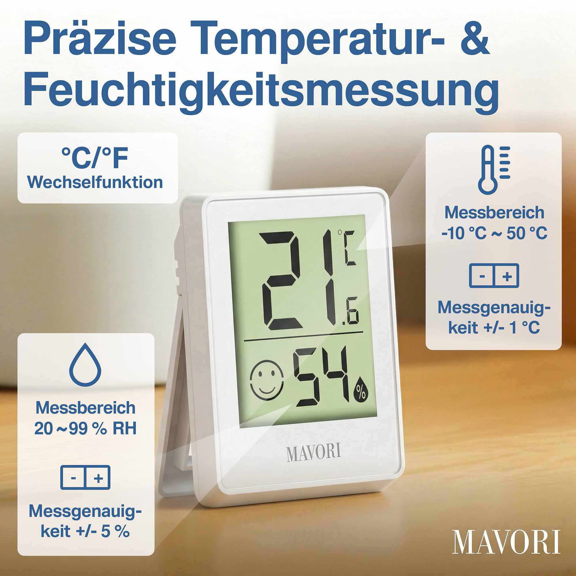 DIGITALER HYGRO-THERMOMETER - kompakt und mit präzisen Messwerten