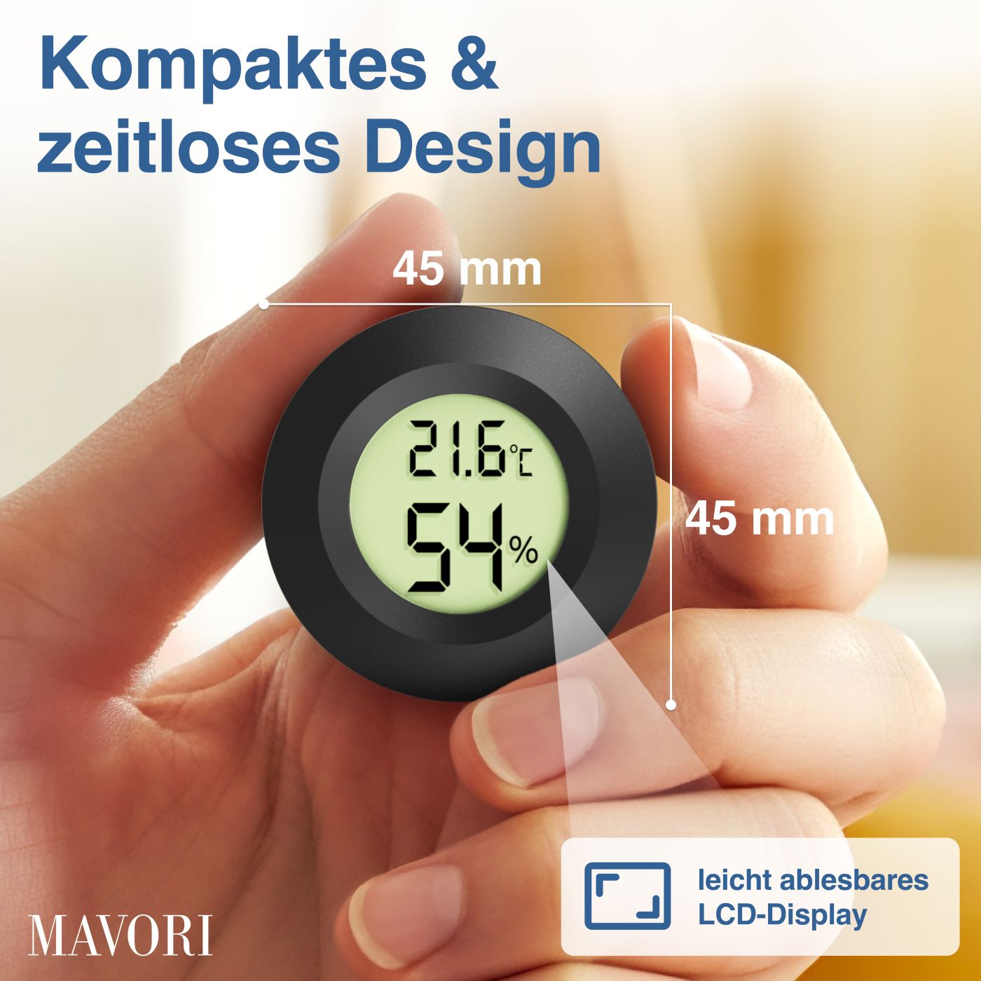 MINI HYGRO-THERMOMETER - sehr zuverlässig und vielseitig einsetzbar - inklusive Batterien