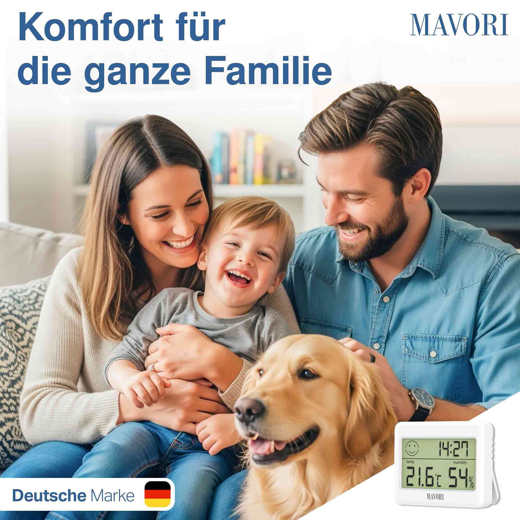 DIGITALER HYGRO-THERMOMETER inkl. UHR - kompakt und mit präzisen Messwerten - NEU