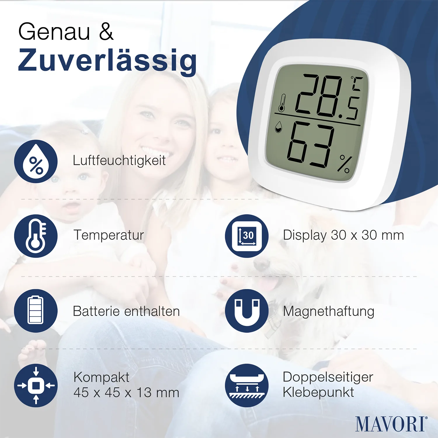 KOMPAKTER HYGRO-THERMOMETER - präzise und inklusive Batterien - NEUES MODELL