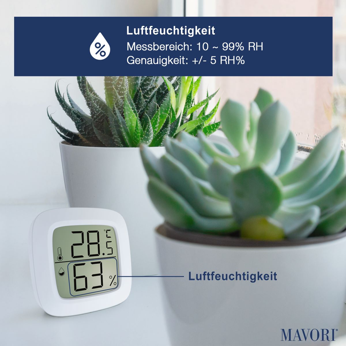 KOMPAKTER HYGRO-THERMOMETER - präzise und inklusive Batterien - NEUES MODELL