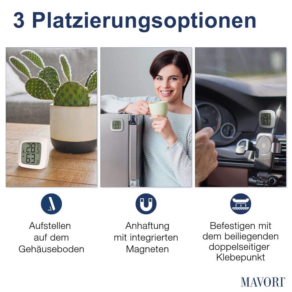 KOMPAKTER HYGRO-THERMOMETER - präzise und inklusive Batterien - NEUES MODELL