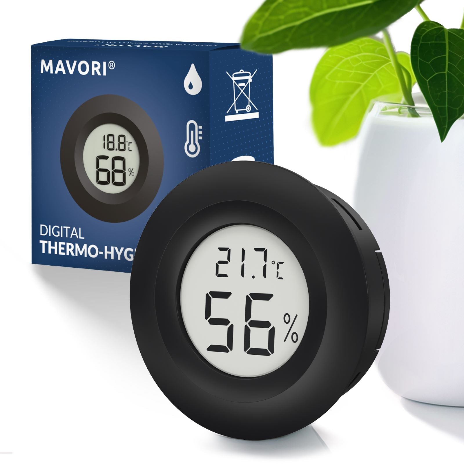 MINI HYGRO-THERMOMETER - sehr zuverlässig und vielseitig einsetzbar - inklusive Batterien