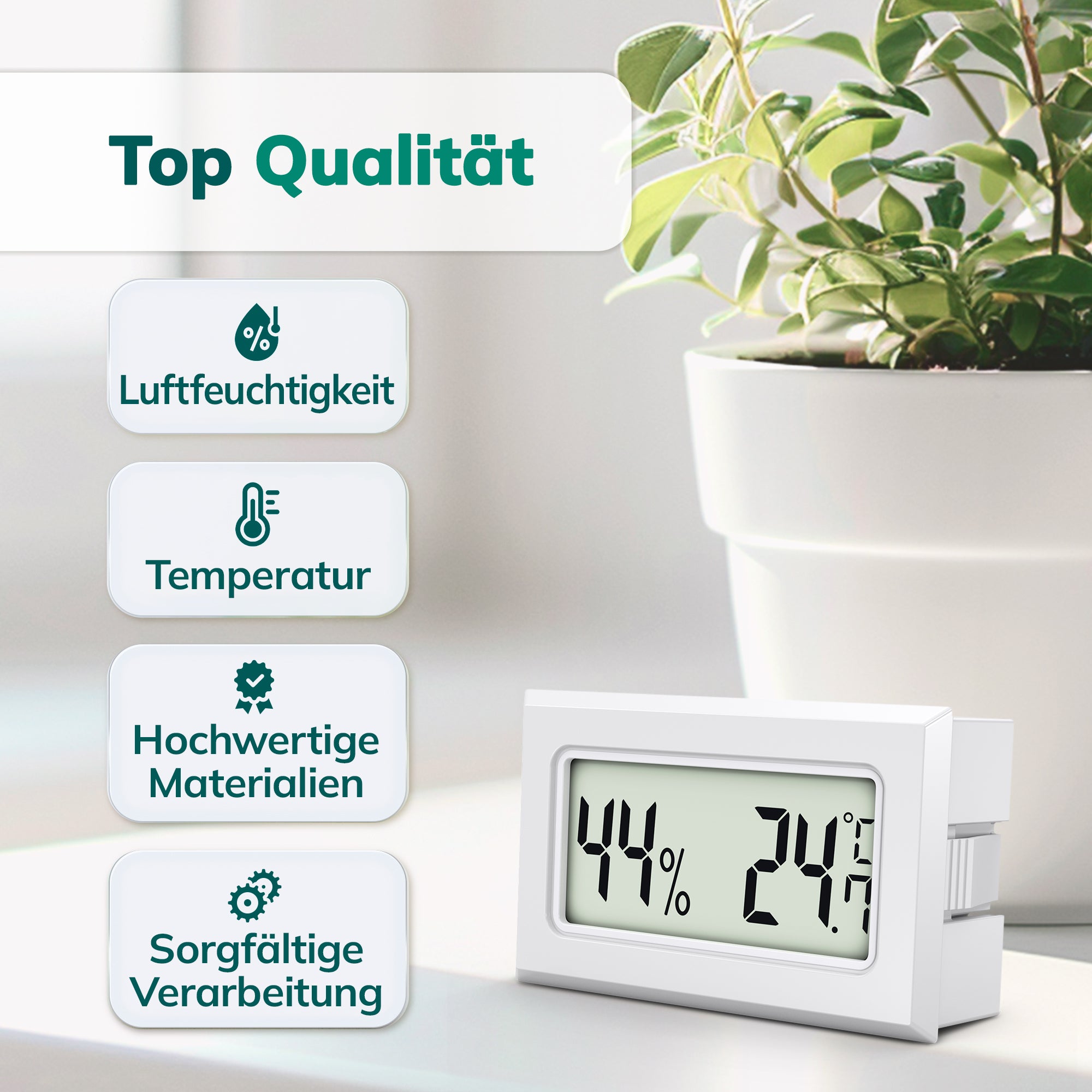 MINI HYGRO-THERMOMETER - zuverlässig und genau - inklusive Batterien