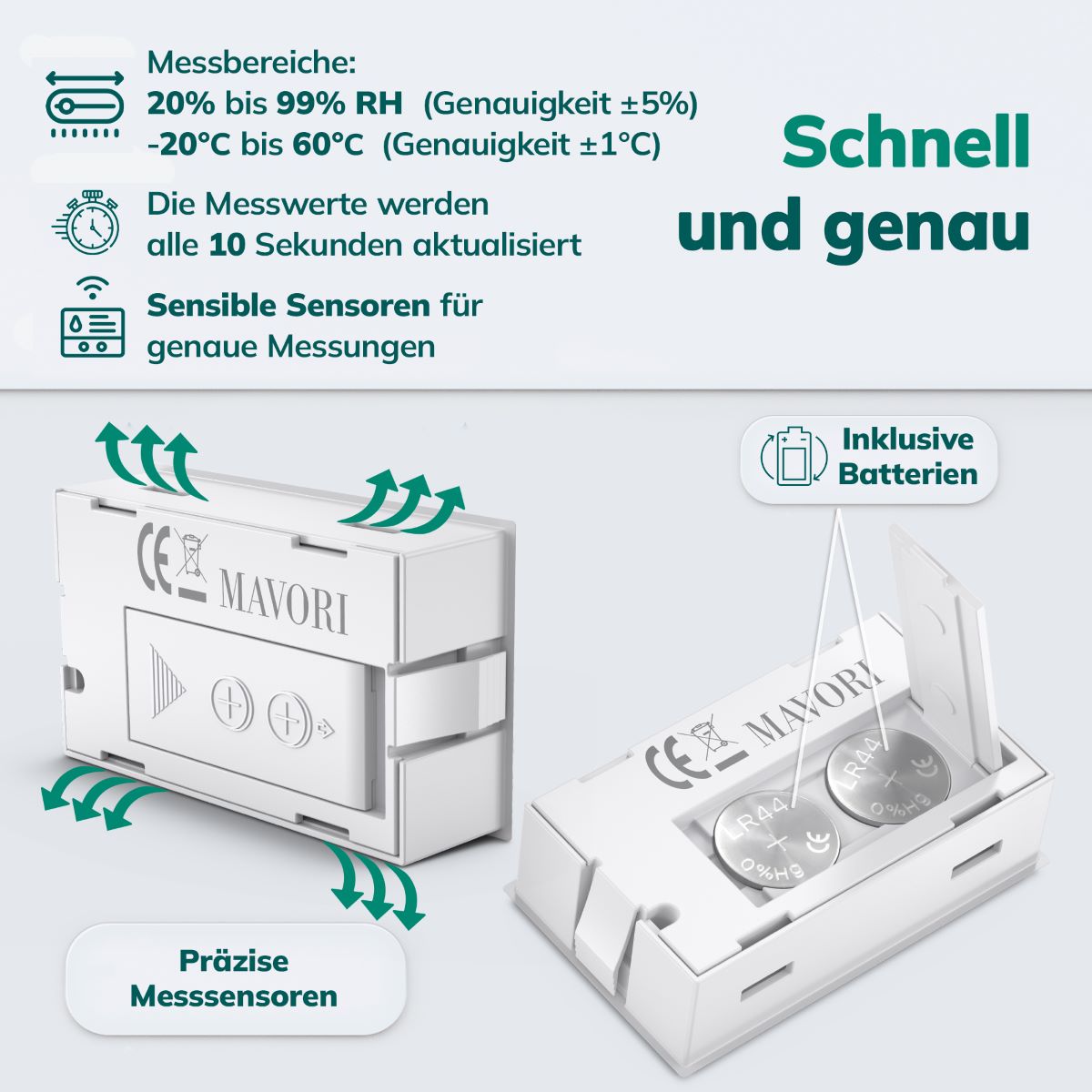 MINI HYGRO-THERMOMETER - zuverlässig und genau - inklusive Batterien