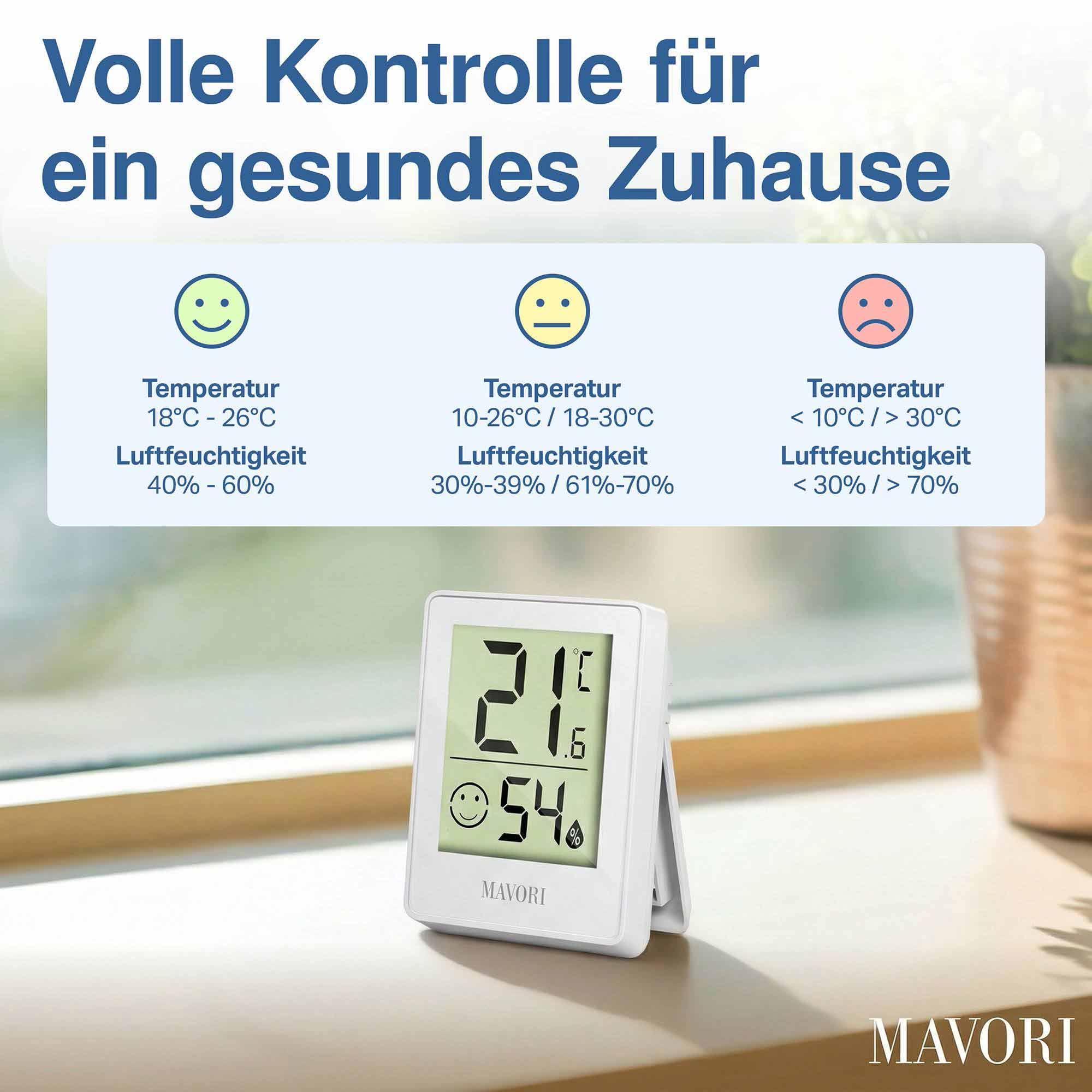 DIGITALER HYGRO-THERMOMETER - kompakt und mit präzisen Messwerten